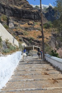 Up the mountain side.