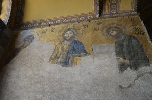 A bit of the golden mosaic from before the Latin crusaders visited.